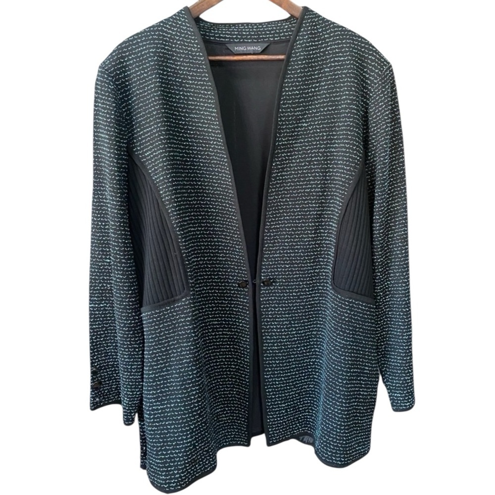 Ming Wang Mint Green & Black Blazer Jacket Women’s size 3X - Picture 2 of 6